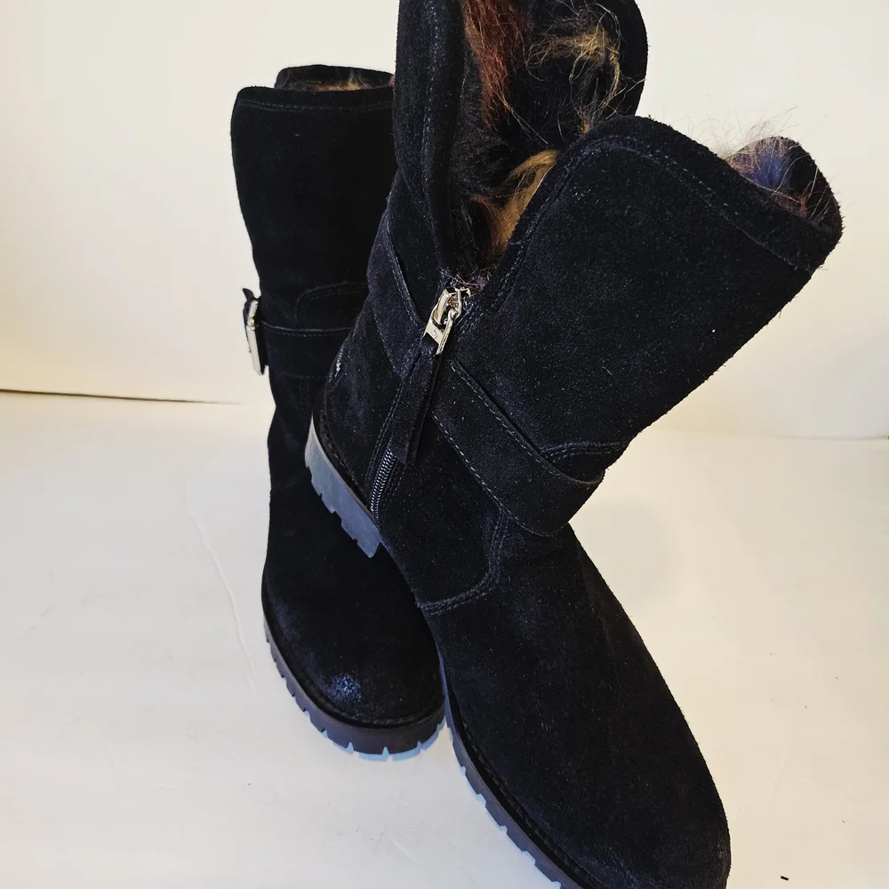 Sam Edelman Black Suede Winter Boots - Picture 6 of 12